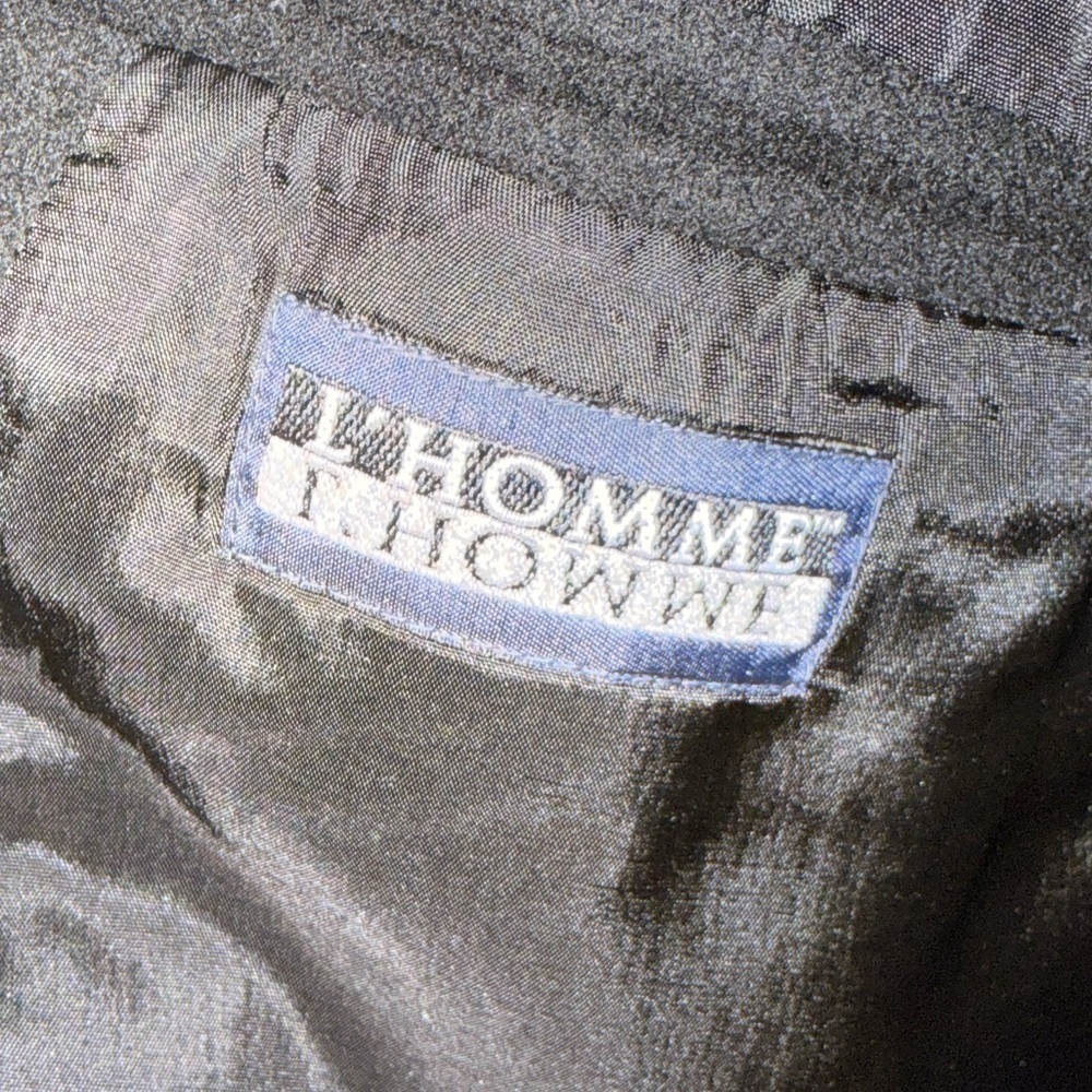 Le Homme de Lyon Men’s Black Wool Blend Tailored Coat L - Picture 4 of 6
